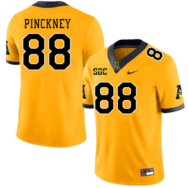 Men #88 Jacoby Pinckney Appalachian State Mountaineers College Football Jerseys Stitched Sale-Gold - Click Image to Close